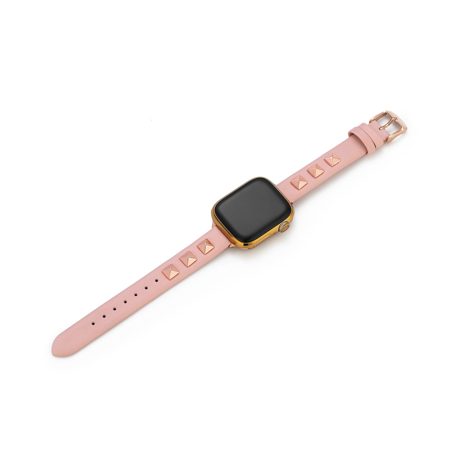 Chic Rivet-Studded Leather Band for Apple Watch - Sleek, Durable Style