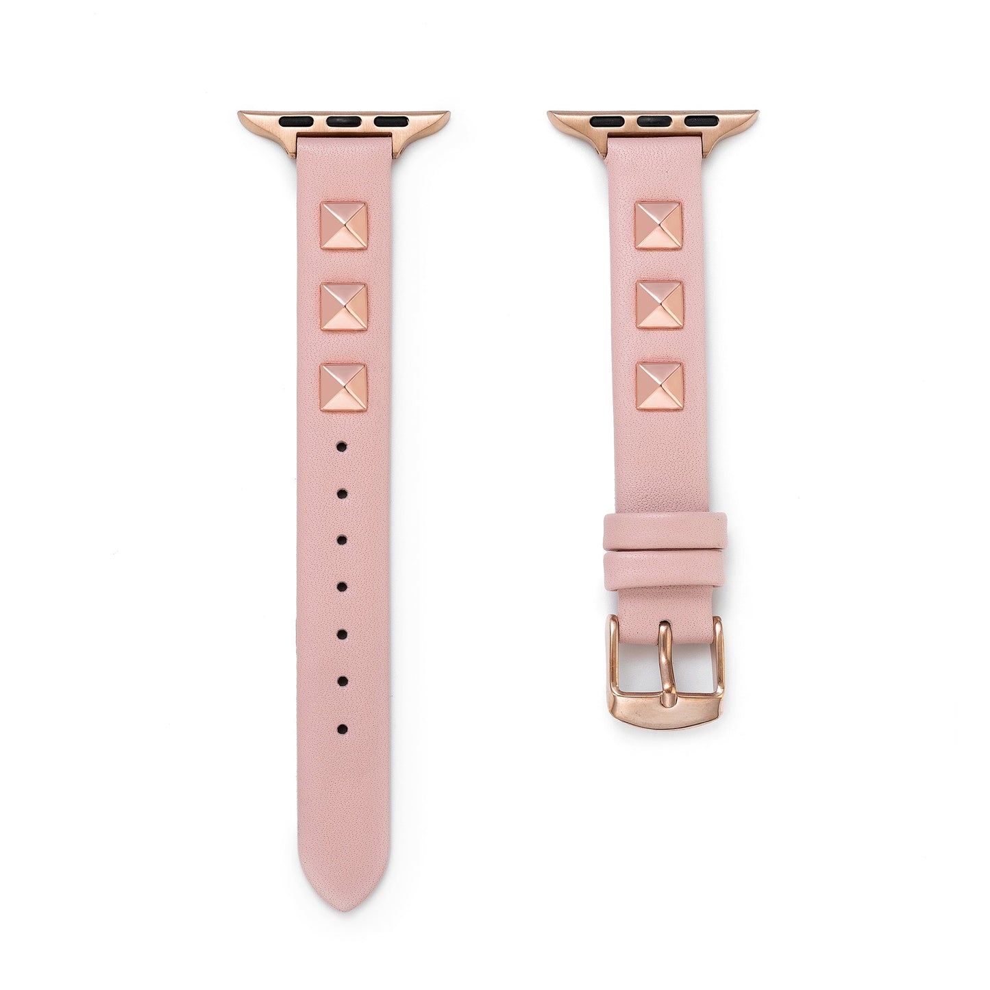 Chic Rivet-Studded Leather Band for Apple Watch - Sleek, Durable Style