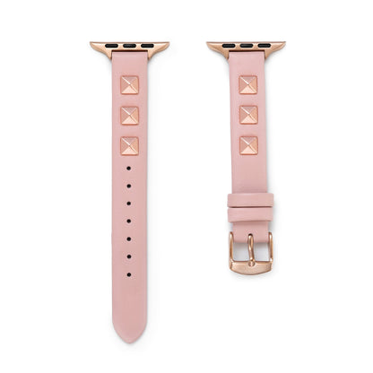 Chic Rivet-Studded Leather Band for Apple Watch - Sleek, Durable Style