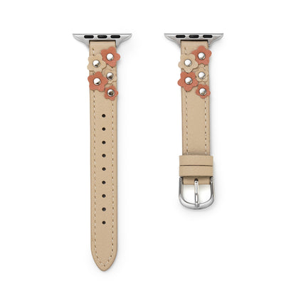 Garden Blooms Leather Band for Apple Watch - Elegant Floral-Patterned Strap