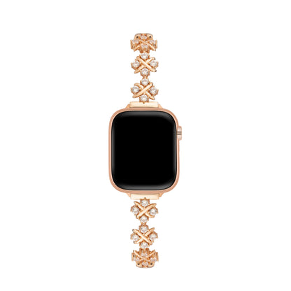 Copper Zircon Petals Watch Band