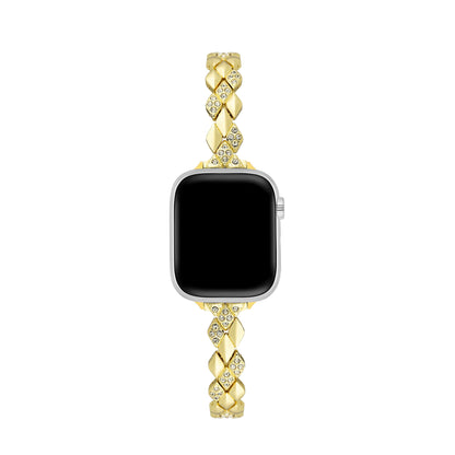 Luxurious Diamond-Accented Metal Watch Band