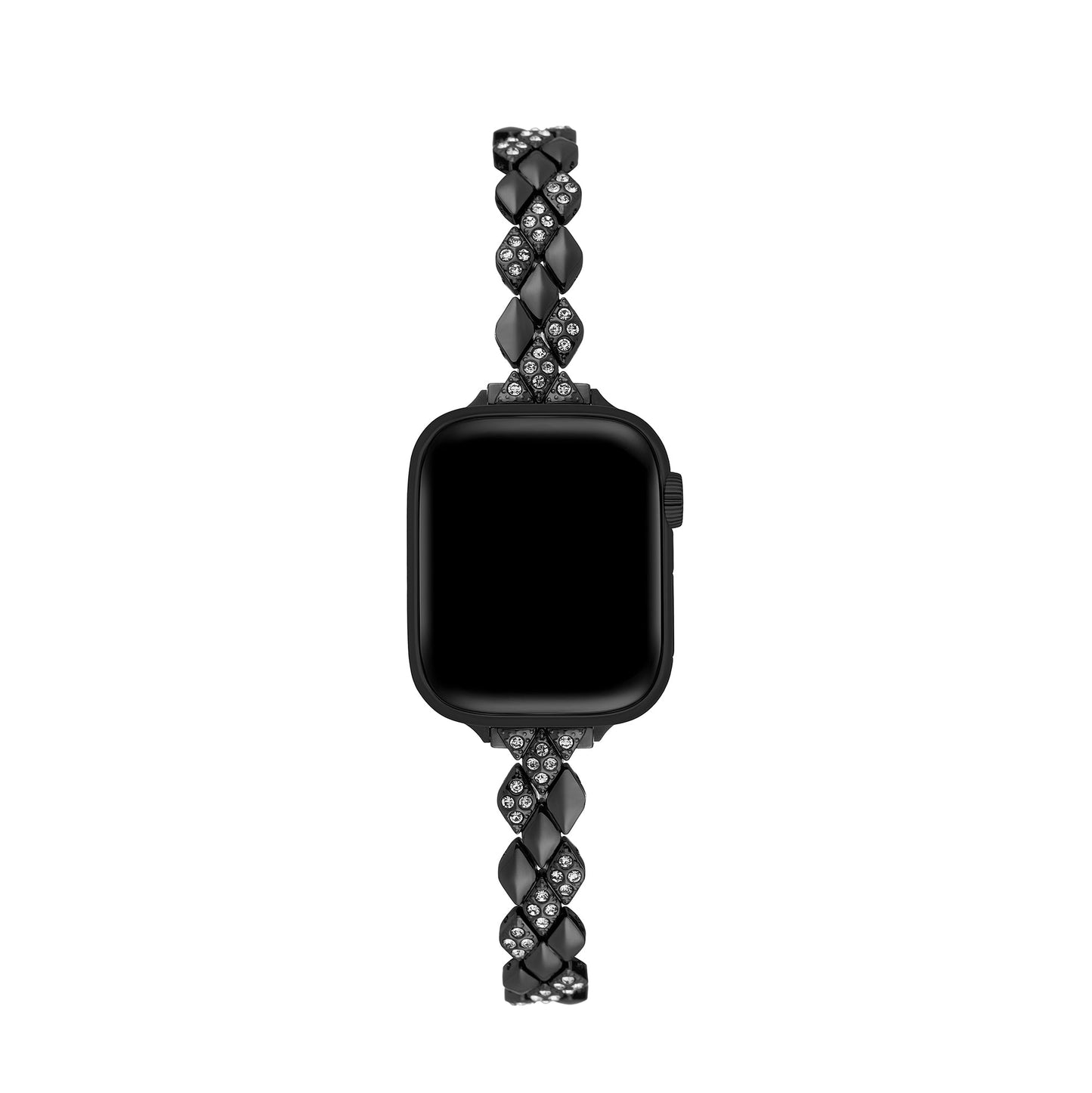 Luxurious Diamond-Accented Metal Watch Band