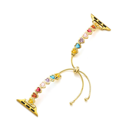 Rainbow Love: 14k Gold & Platinum Plated Apple Watch Band