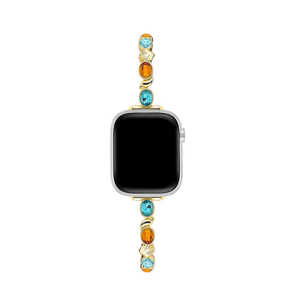Tidal Gem 14k Gold-Plated Apple Watch Band - Luxe Wrist Strap for Apple Watch