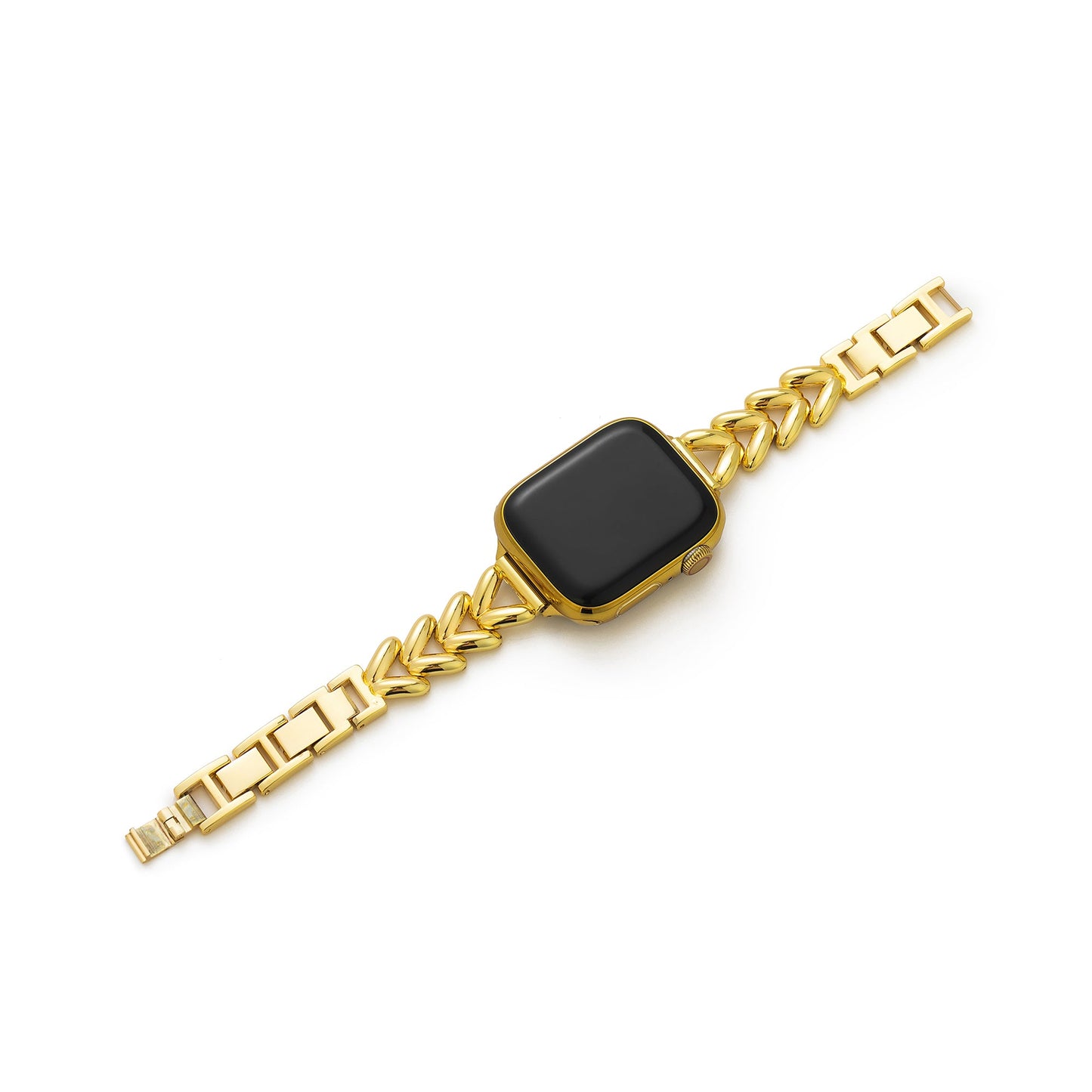 V-Shaped Stainless Steel Watch Band for Apple Watch – Sleek, Durable Metal Bracelet