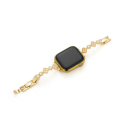 Pearl-Accent Floral Watch Band for Apple Watch