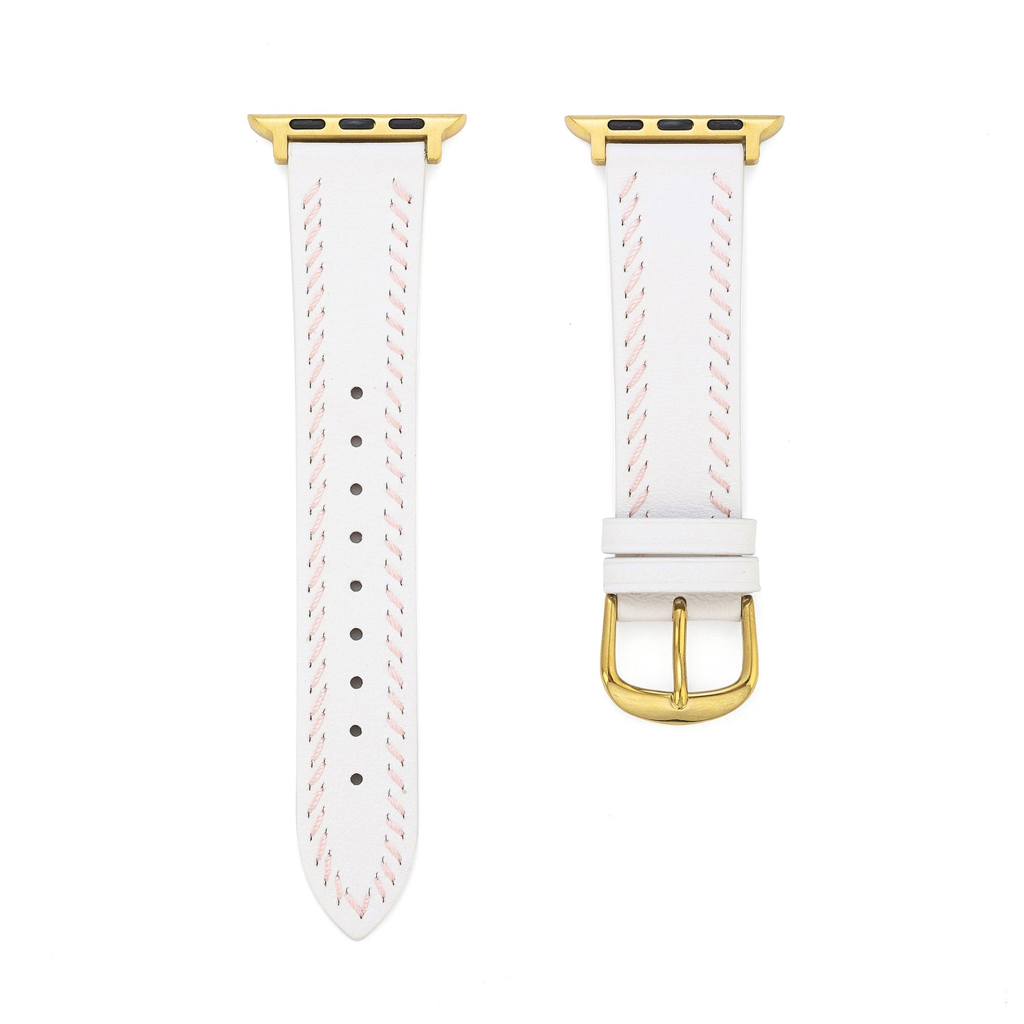 Unisex Leather Band with Stitching Detail for Apple Watch
