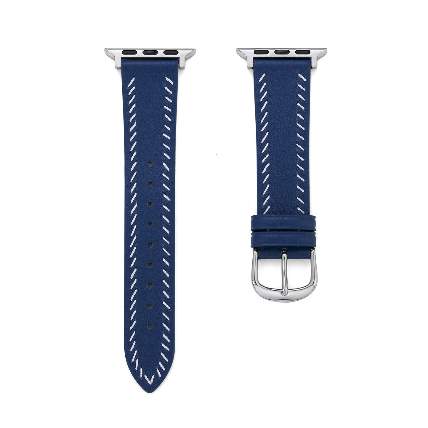 Unisex Leather Band with Stitching Detail for Apple Watch