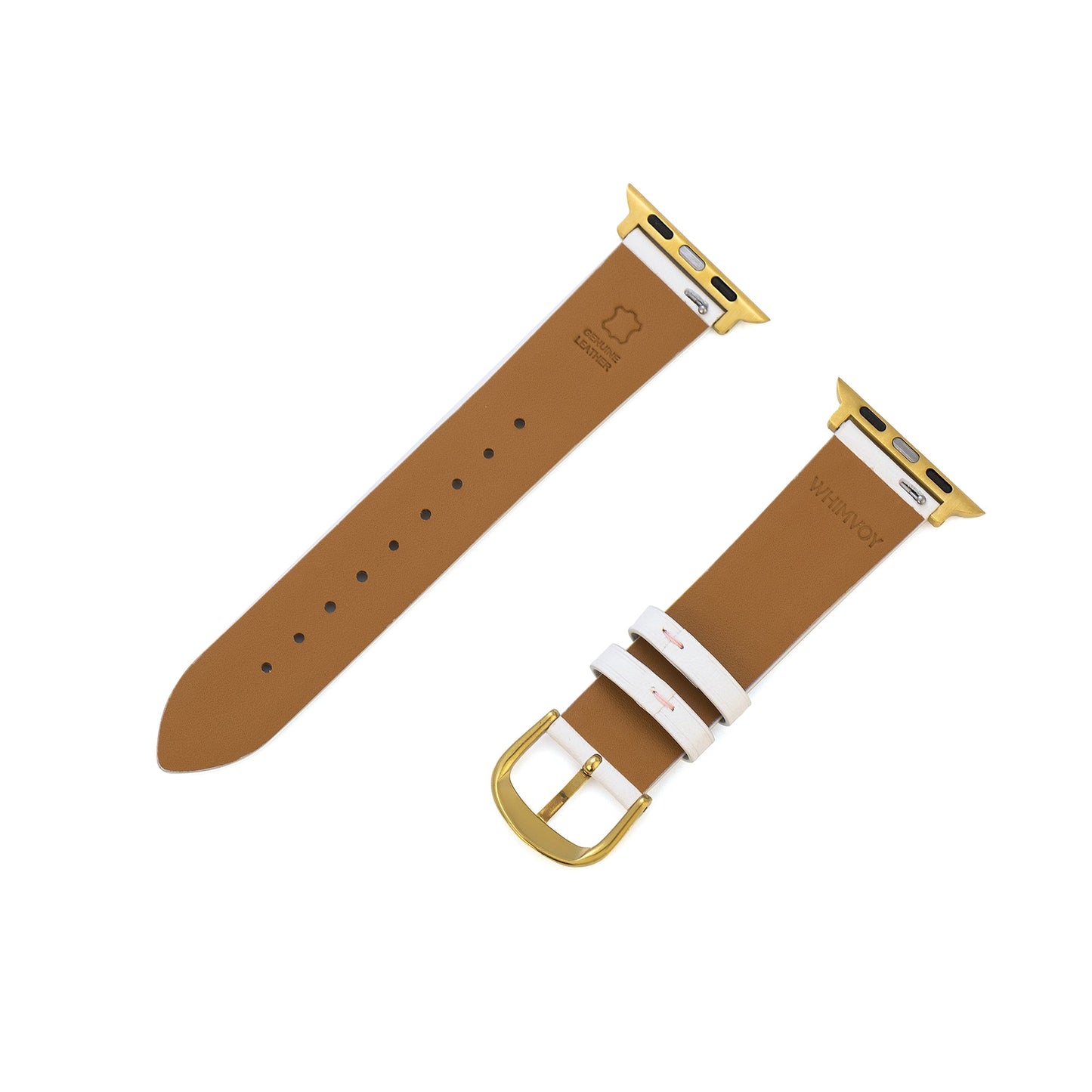 Unisex Leather Band with Stitching Detail for Apple Watch