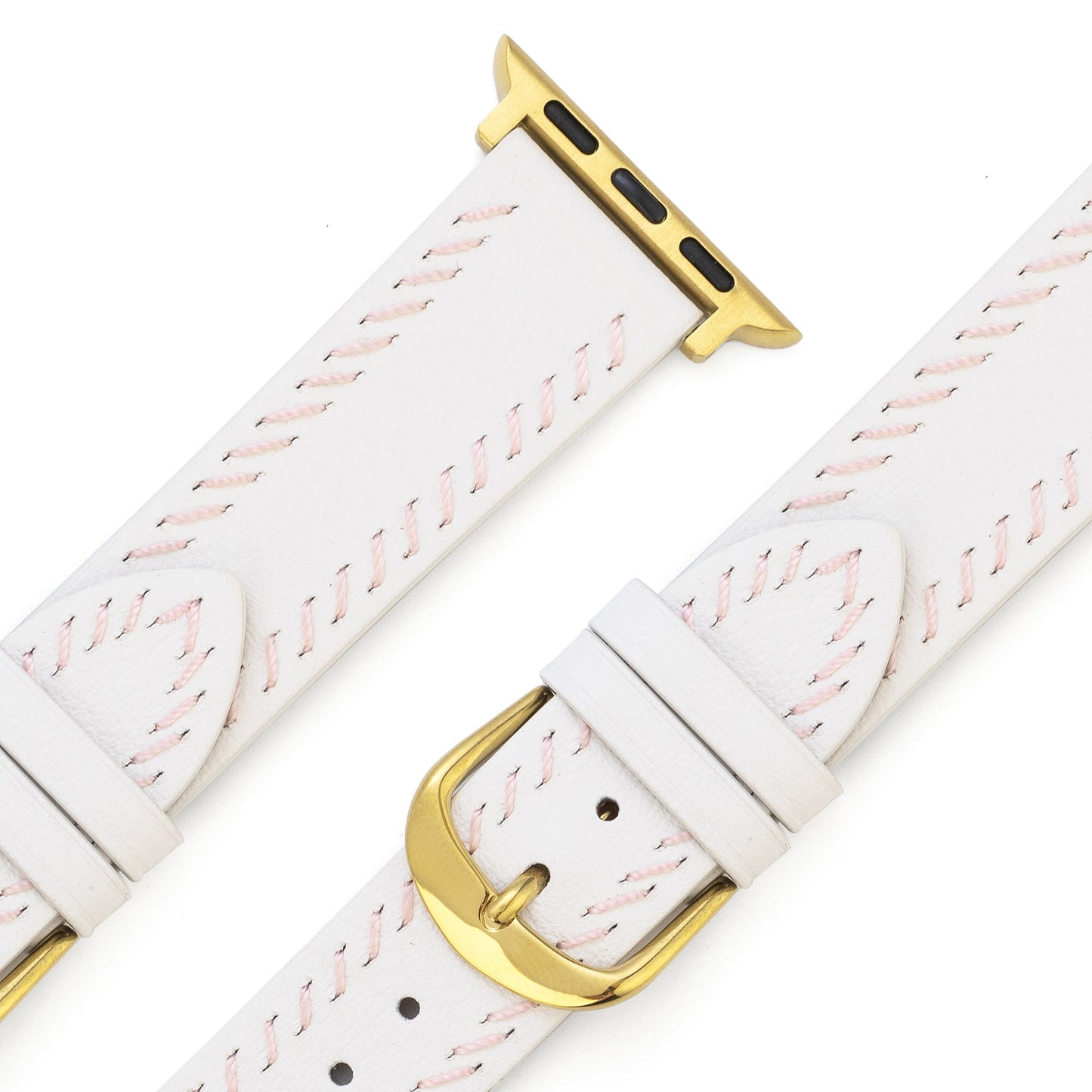 Unisex Leather Band with Stitching Detail for Apple Watch
