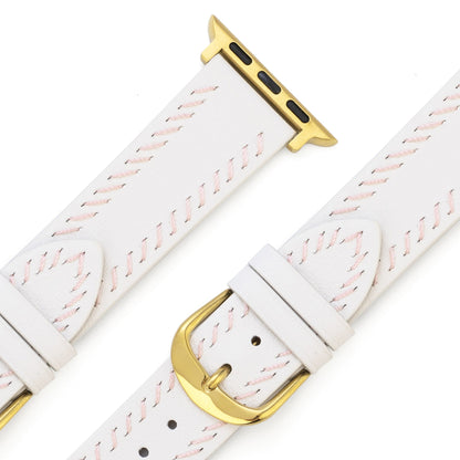 Unisex Leather Band with Stitching Detail for Apple Watch