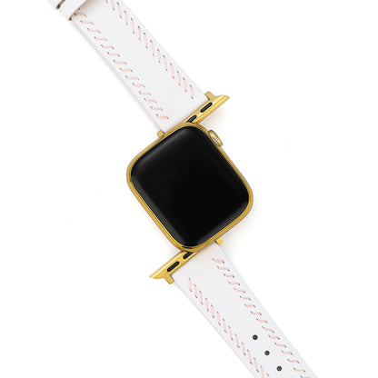 Unisex Leather Band with Stitching Detail for Apple Watch