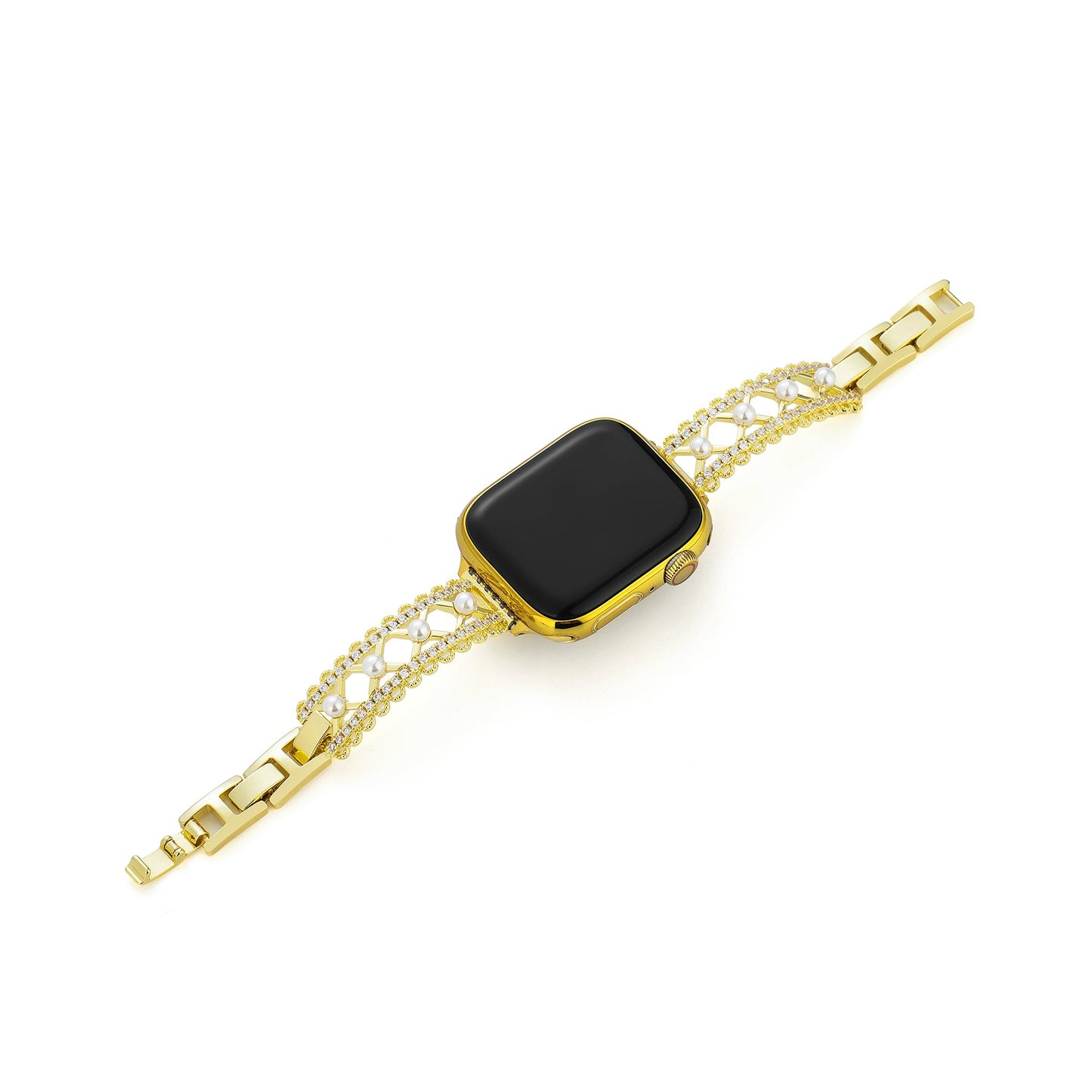 Pearl-Accented Lace-Inspired Apple Watch Band