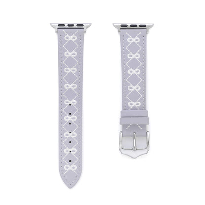 Stylish Embroidered Bow Leather Watch Band for Apple Watch
