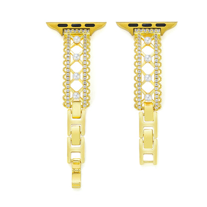 Pearl-Accented Lace-Inspired Apple Watch Band