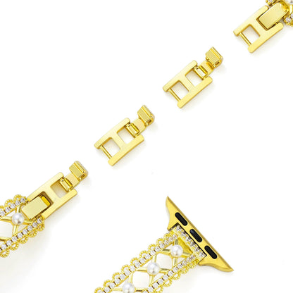 Pearl-Accented Lace-Inspired Apple Watch Band