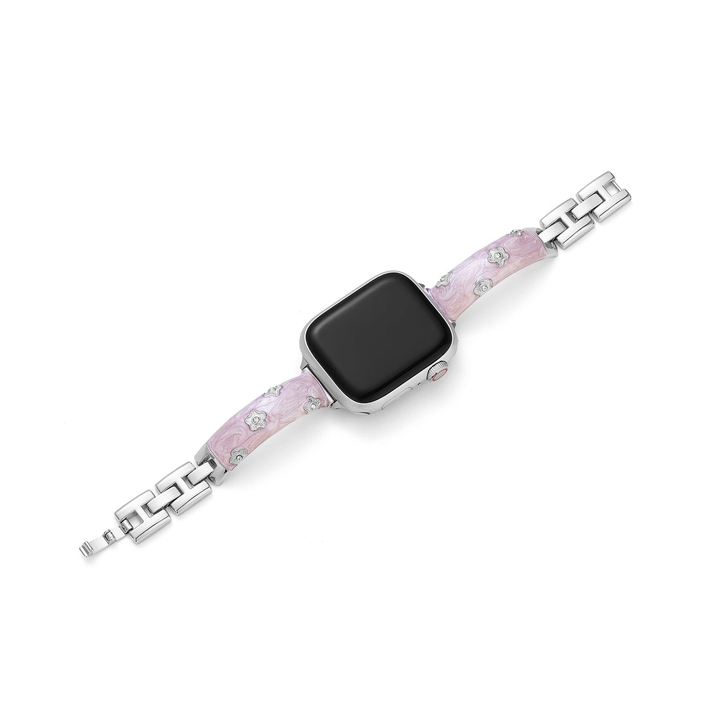 Elegant Floral Metal Band for Apple Watch – Stainless Steel Wrist Strap