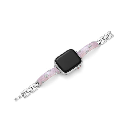 Elegant Floral Metal Band for Apple Watch – Stainless Steel Wrist Strap
