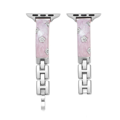 Elegant Floral Metal Band for Apple Watch – Stainless Steel Wrist Strap