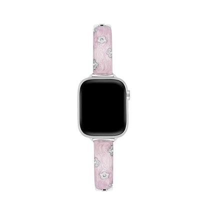 Elegant Floral Metal Band for Apple Watch – Stainless Steel Wrist Strap