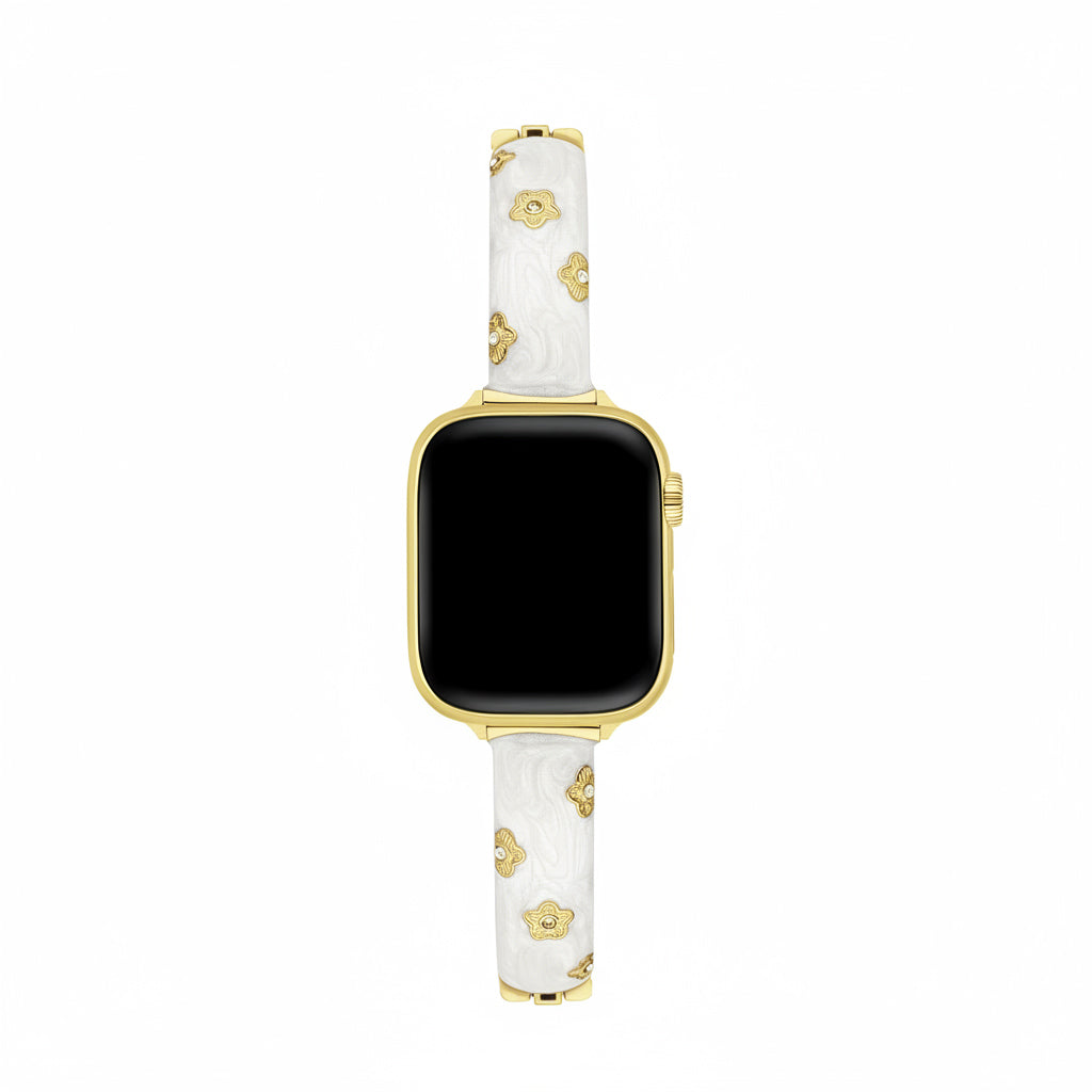 Elegant Floral Metal Band for Apple Watch – Stainless Steel Wrist Strap
