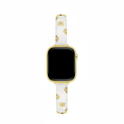 Elegant Floral Metal Band for Apple Watch – Stainless Steel Wrist Strap