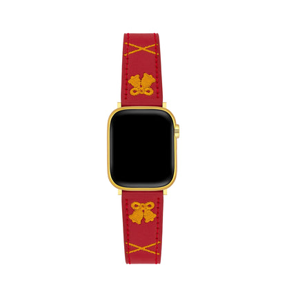 Festive Christmas Bell Embroidered Apple Watch Band