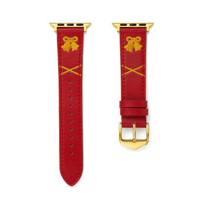 Festive Christmas Bell Embroidered Apple Watch Band