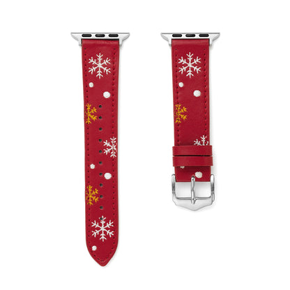 Festive Christmas Snowflake Embroidered Apple Watch Band