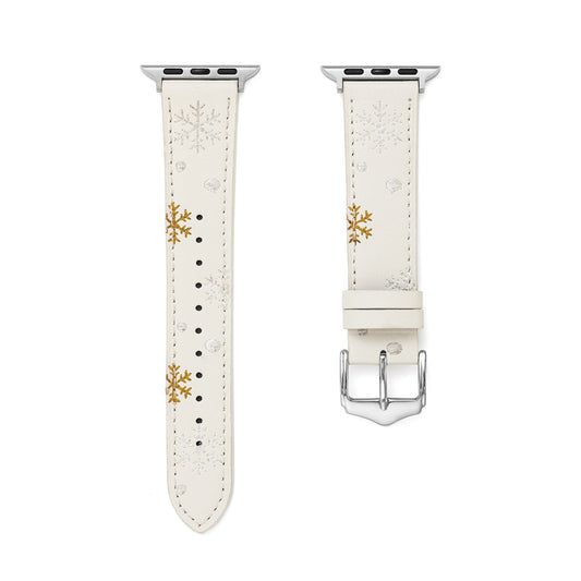 Festive Christmas Snowflake Embroidered Apple Watch Band