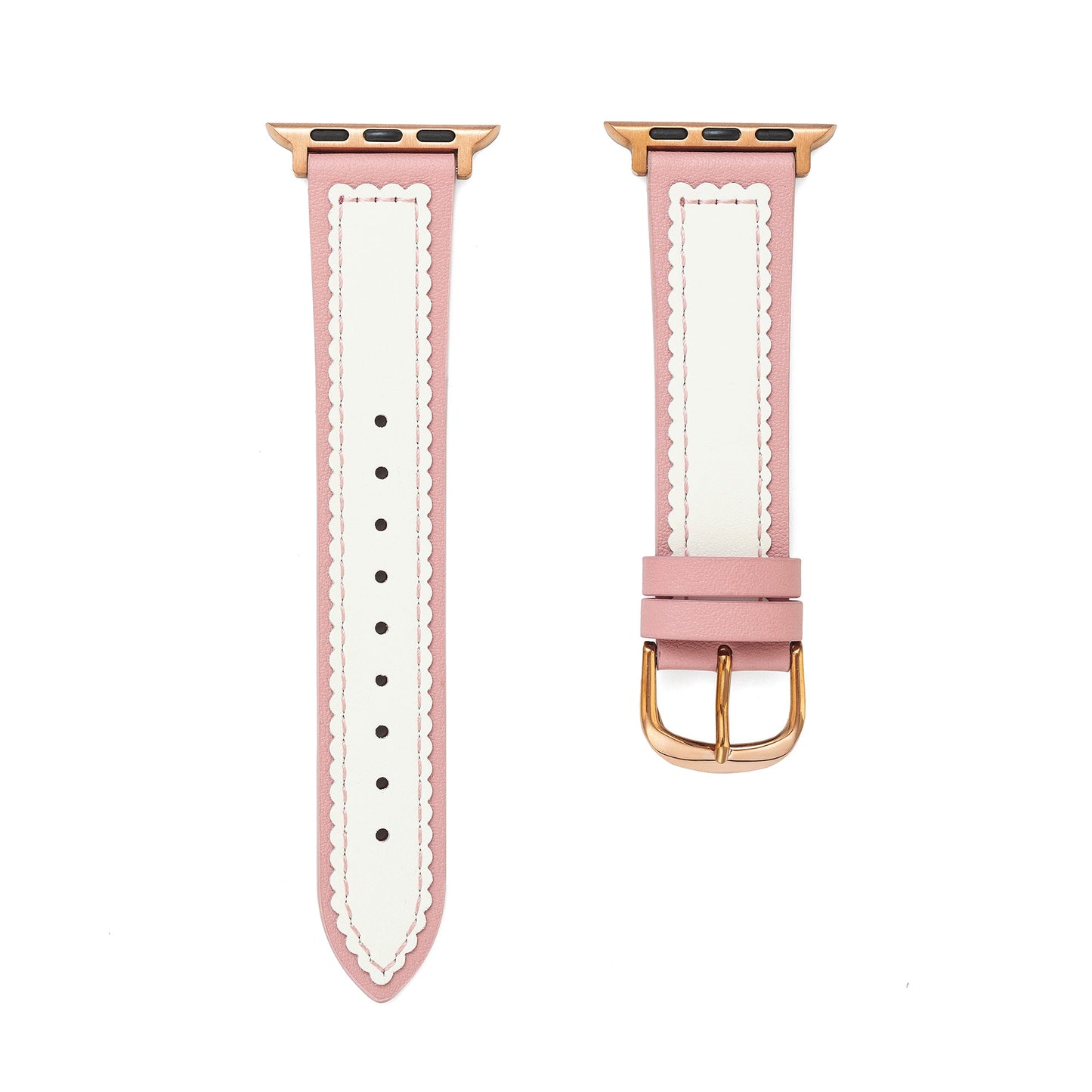 Elegant Scalloped Leather Band for Apple Watch