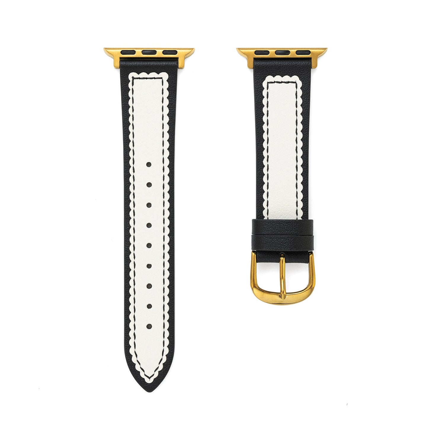 Elegant Scalloped Leather Band for Apple Watch