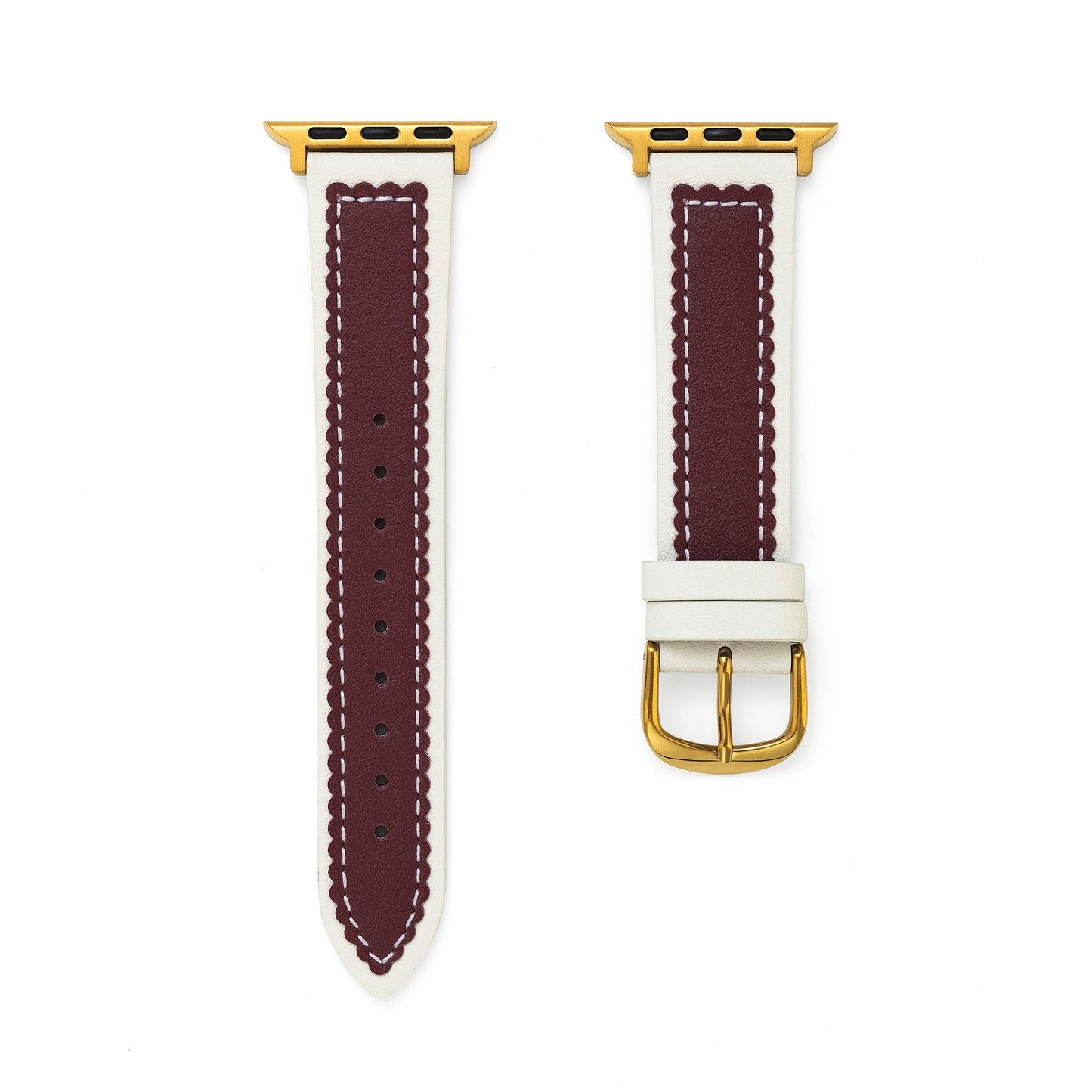 Elegant Scalloped Leather Band for Apple Watch
