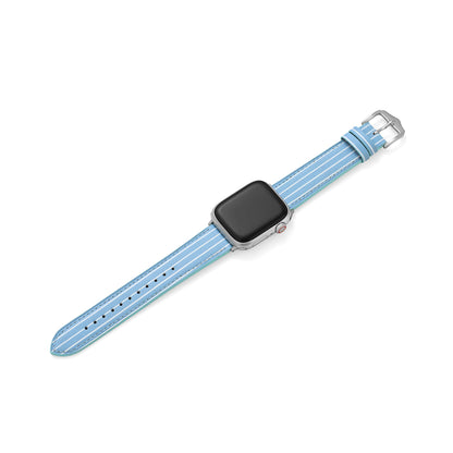 Premium Striped Leather Strap for Apple Watch