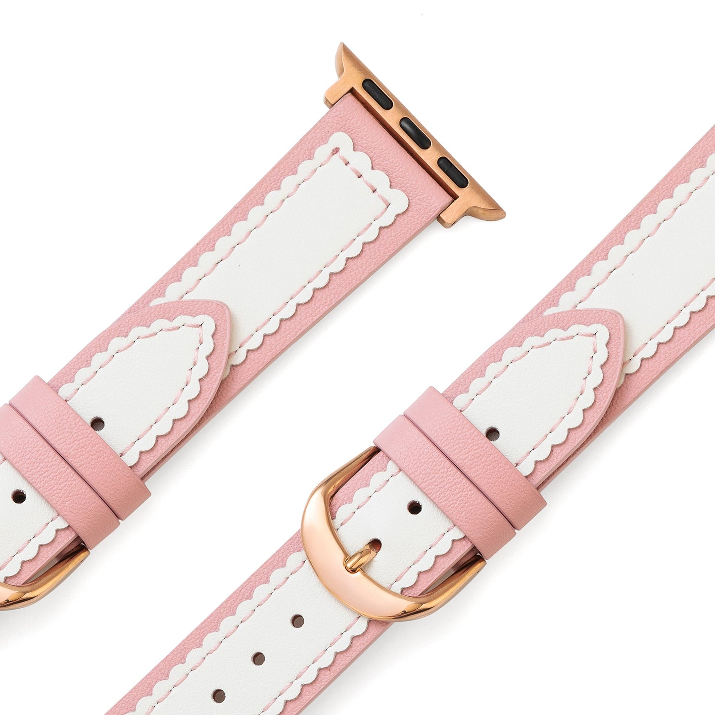 Elegant Scalloped Leather Band for Apple Watch