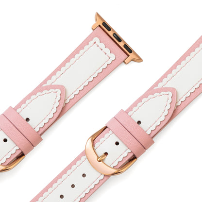 Elegant Scalloped Leather Band for Apple Watch