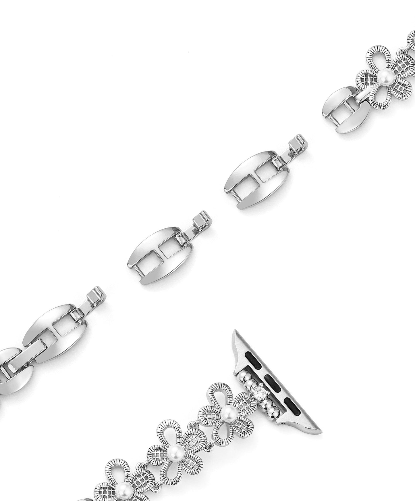 Elegant Women's Pearly Flower Copper Apple Watch Band