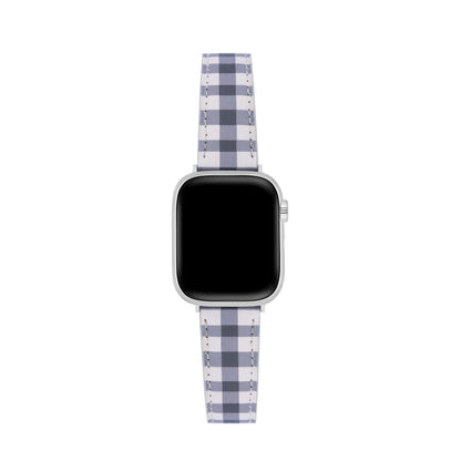 Premium Checkered Leather Watch Band for Apple Watch