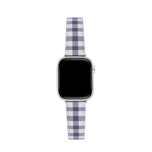Premium Checkered Leather Watch Band for Apple Watch