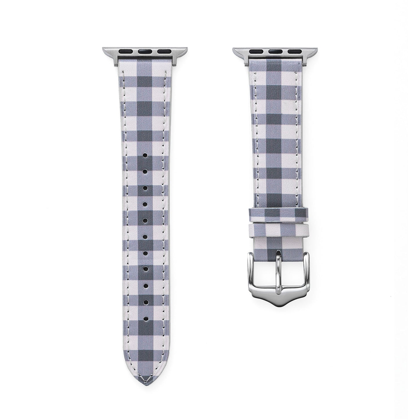 Premium Checkered Leather Watch Band for Apple Watch