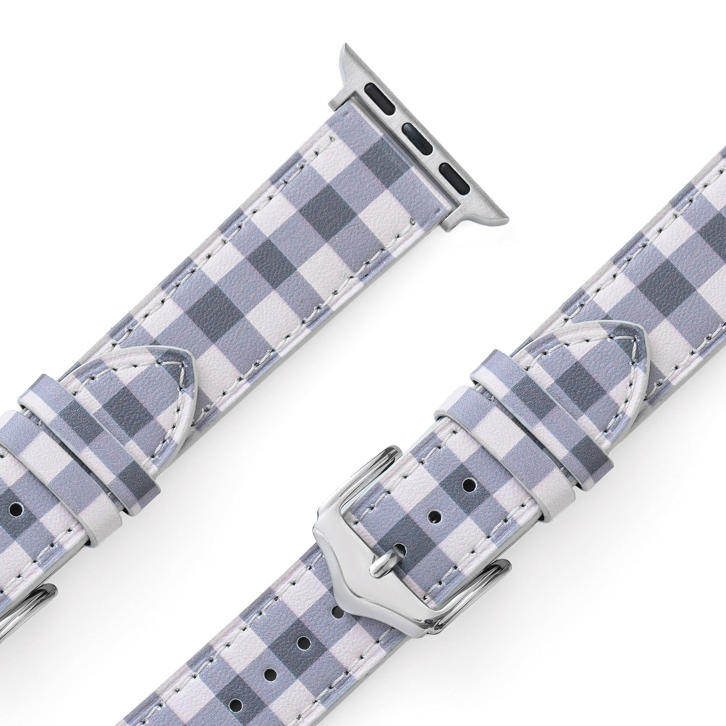 Premium Checkered Leather Watch Band for Apple Watch