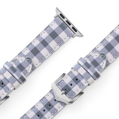 Premium Checkered Leather Watch Band for Apple Watch