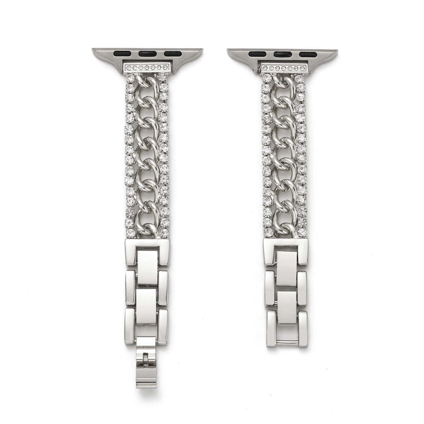 Gleaming Chain-Metal Watch Band with a Shimmering Finish