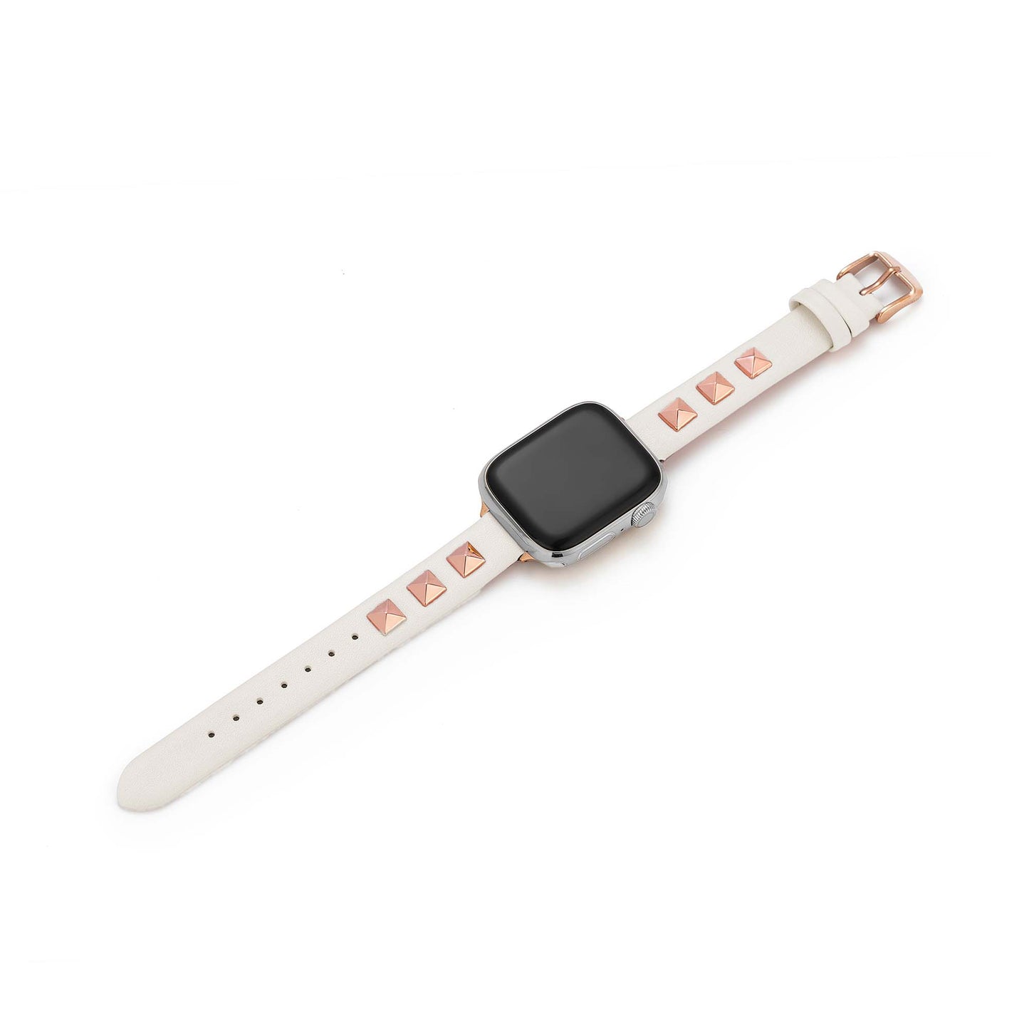 Chic Rivet-Studded Leather Band for Apple Watch - Sleek, Durable Style