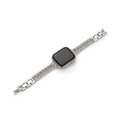 Gleaming Chain-Metal Watch Band with a Shimmering Finish