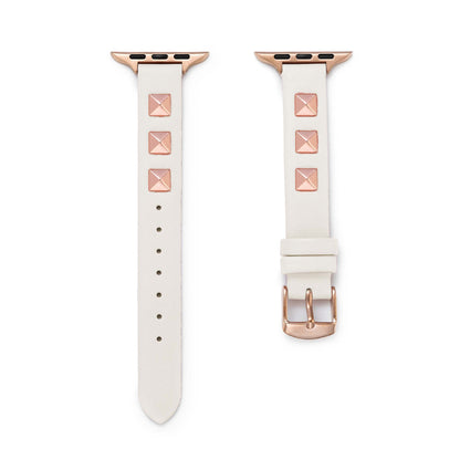 Chic Rivet-Studded Leather Band for Apple Watch - Sleek, Durable Style