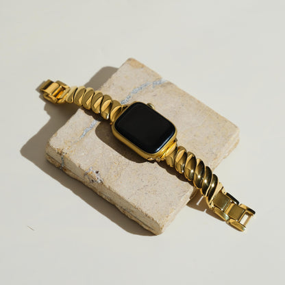 Elegant Wavy Stainless Steel Band for Apple Watch