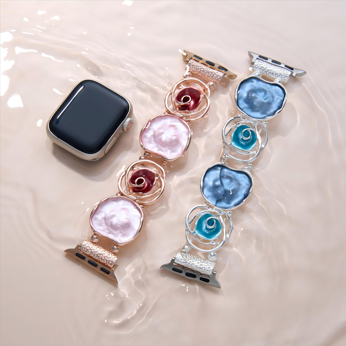 Elegant Rose Bangle Elastic Watch Bracelet for Apple Watch