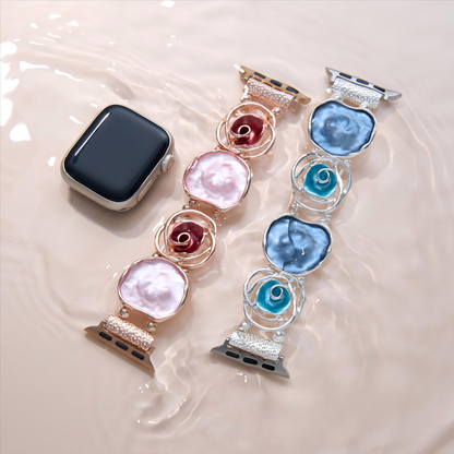 Elegant Rose Bangle Elastic Watch Bracelet for Apple Watch